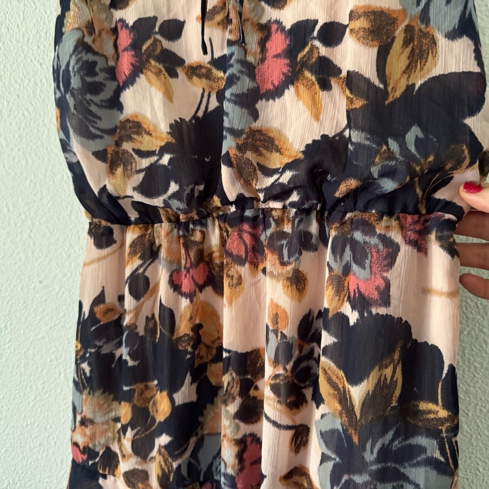 Maurices Vibrant Floral Tie Front Sundress Small Ruffled Boho Playful Breezy - Picture 8 of 16